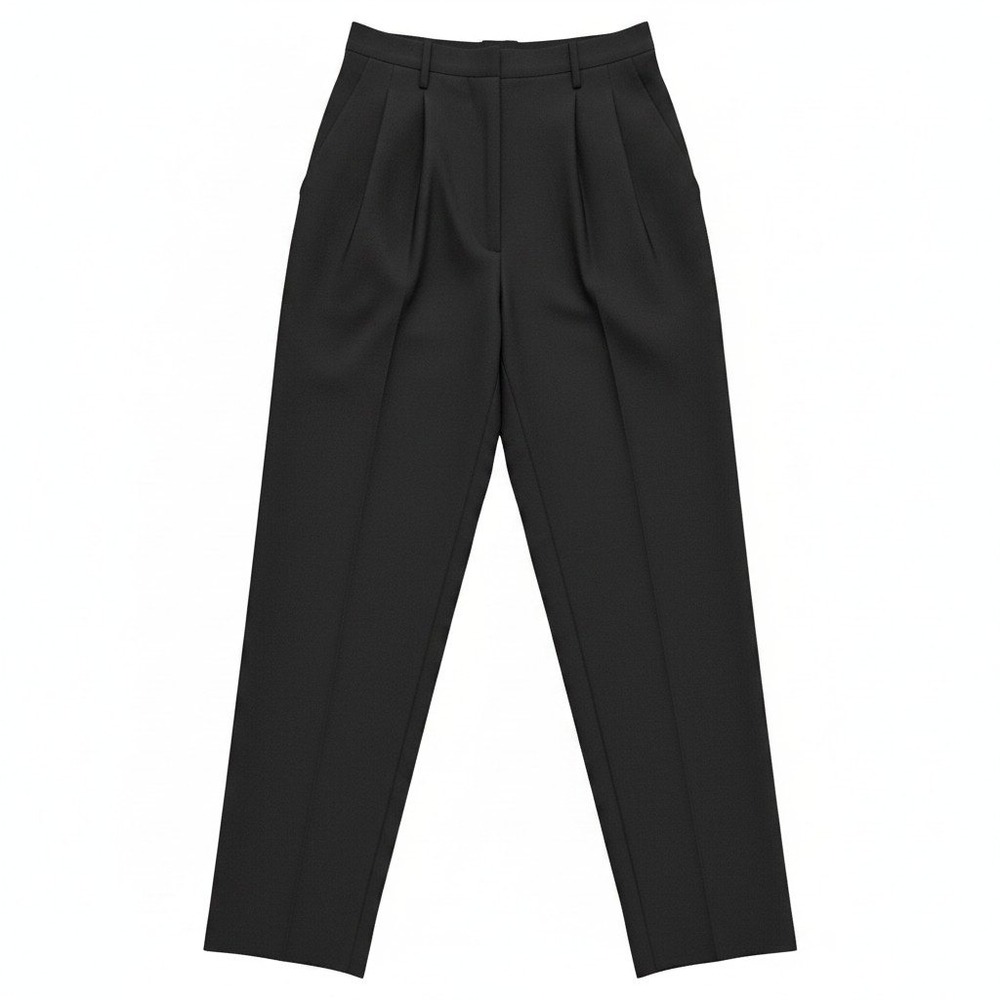 Modern Essentials Pleated Trousers Womens 8 Black Excellent High Rise Tapered